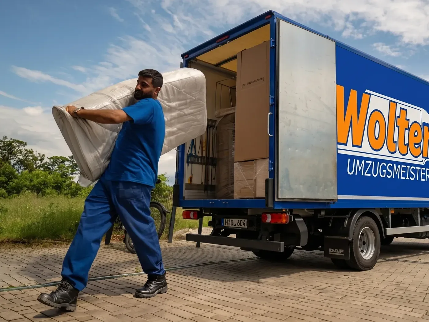 Umzugs-Lkw des Umzugsunternehmens Wolters in Hannover Umzugsmeister Wolters im Einsatz