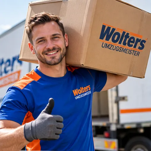 Umzugshelfer von Wolters mit Umzugskarton